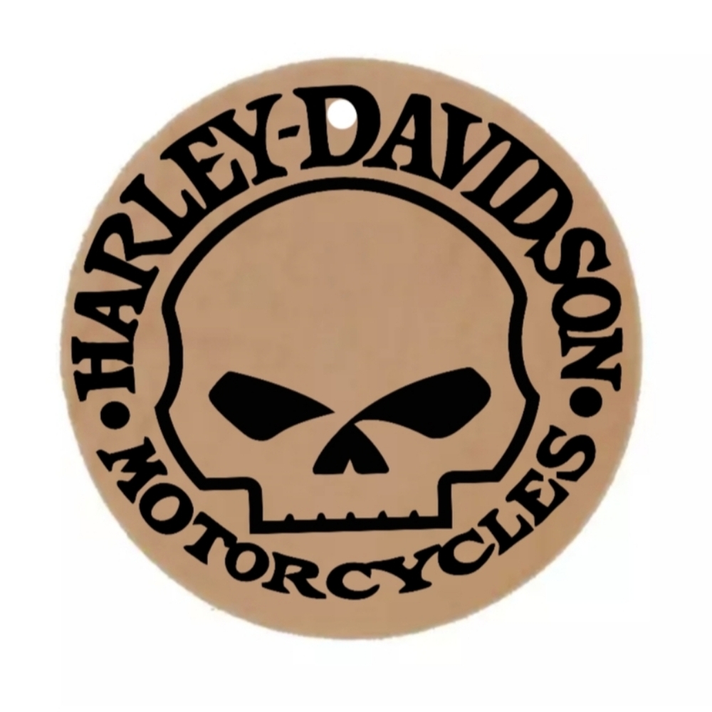 Harley Davidson skull leather key holder personalized